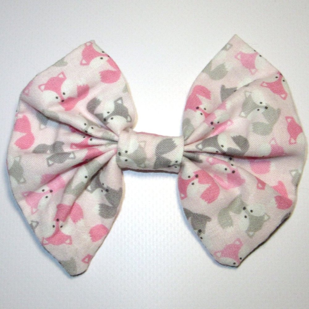 Cute Foxes Fabric Hair Bow